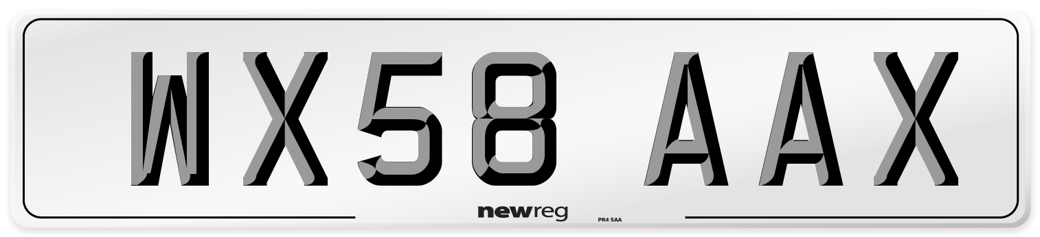 WX58 AAX Number Plate from New Reg
